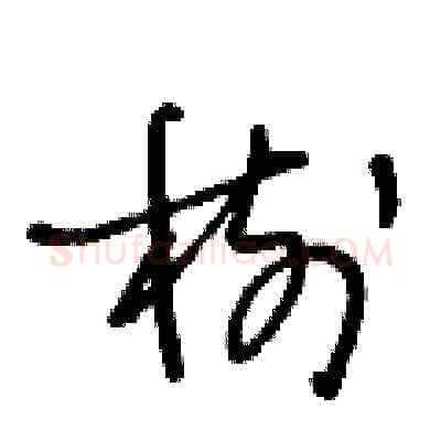 樹硬笔草书写法,摘自王冬龄硬笔书法字帖
