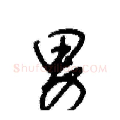 男硬笔草书写法,摘自王冬龄硬笔书法字帖
