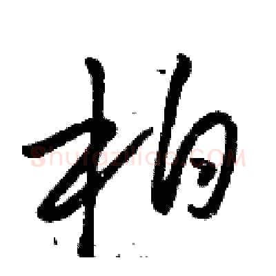 柏硬笔草书写法,摘自骆恒光硬笔书法字帖