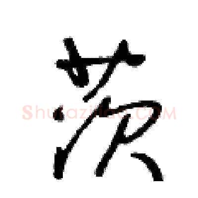 茨硬笔草书写法,摘自王冬龄硬笔书法字帖