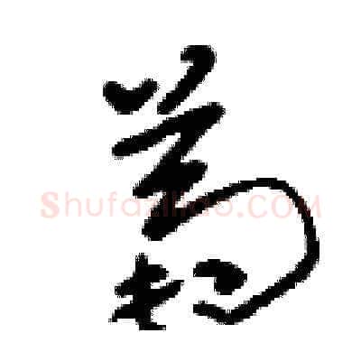 菊硬笔草书写法,摘自刘少英硬笔书法字帖