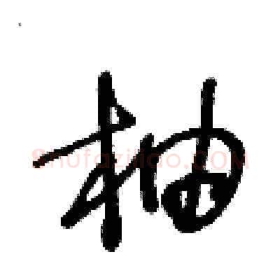 柚硬笔草书写法,摘自王冬龄硬笔书法字帖