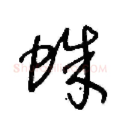 蛛硬笔草书写法,摘自王冬龄硬笔书法字帖