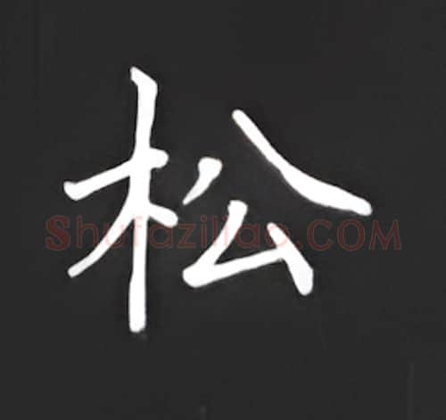 松硬笔楷书写法,摘自丁永康硬笔书法字帖