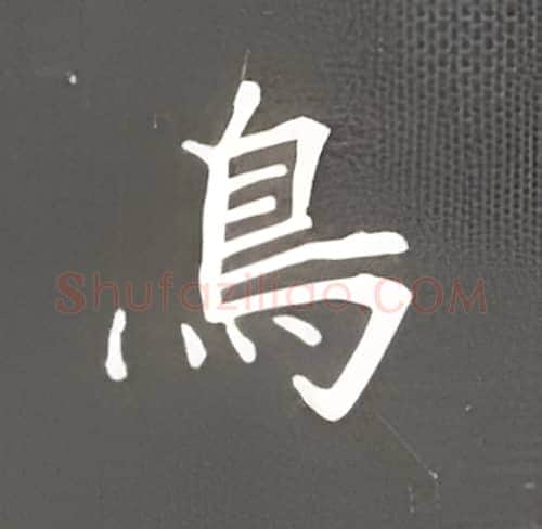 鸟硬笔楷书写法,摘自丁永康硬笔书法字帖