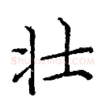 壮硬笔楷书写法,摘自庞中华硬笔书法字帖