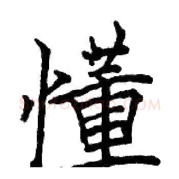 懂硬笔楷书写法,摘自骆恒光硬笔书法字帖
