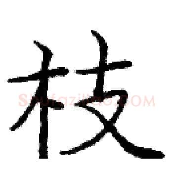 枝硬笔楷书写法,摘自庞中华硬笔书法字帖