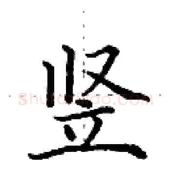 竖硬笔楷书写法,摘自田英章硬笔书法字帖