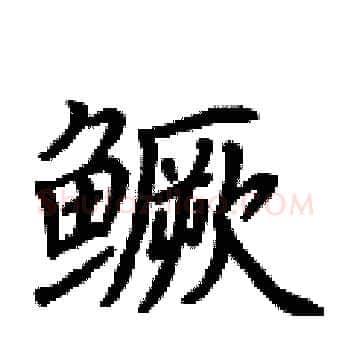 鳜硬笔楷书写法,摘自荆霄鹏硬笔书法字帖