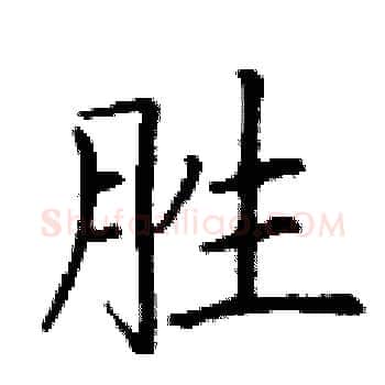 胜硬笔楷书写法,摘自丁谦硬笔书法字帖