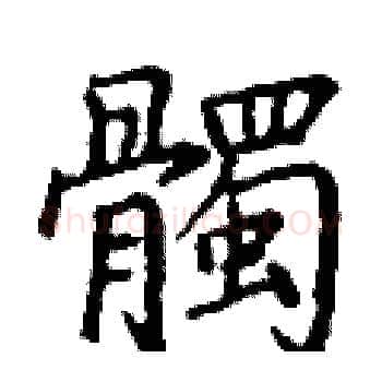 髑硬笔楷书写法,摘自丁谦硬笔书法字帖