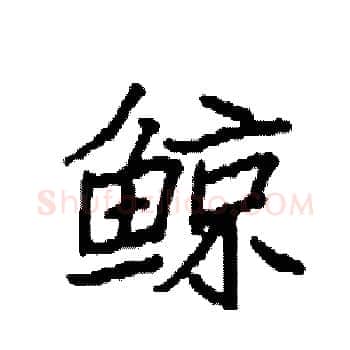 鲸硬笔楷书写法,摘自袁强硬笔书法字帖