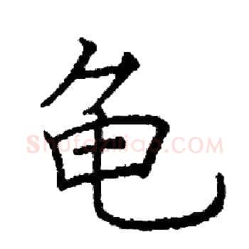 龟硬笔楷书写法,摘自阎锐敏硬笔书法字帖