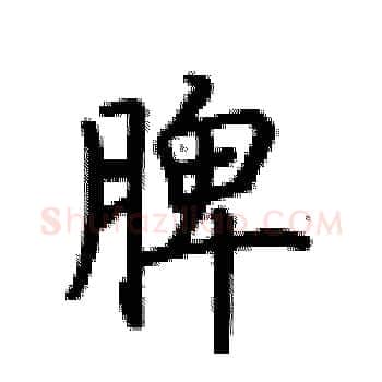 脾硬笔楷书写法,摘自卢中南硬笔书法字帖