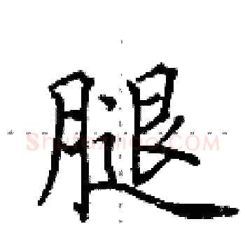 腿硬笔楷书写法,摘自田英章硬笔书法字帖