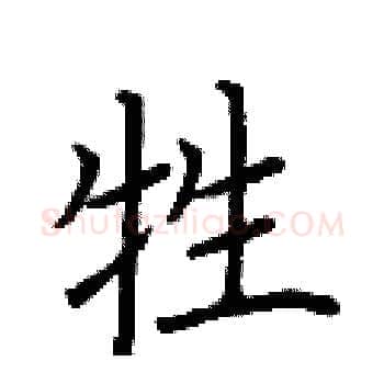 牲硬笔楷书写法,摘自荆霄鹏硬笔书法字帖