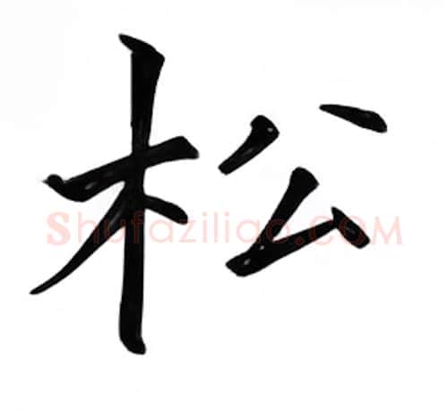 松硬笔楷书写法,摘自邹慕白硬笔书法字帖