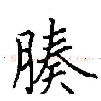 腠硬笔楷书写法,摘自田英章硬笔书法字帖