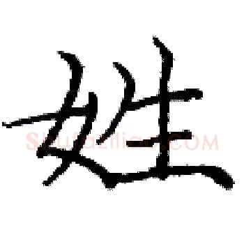 姓硬笔楷书写法,摘自庞中华硬笔书法字帖