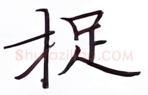 捉硬笔楷书写法,摘自张秀硬笔书法字帖