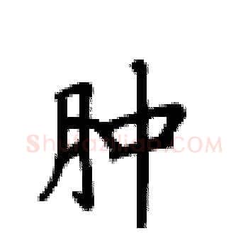 肿硬笔楷书写法,摘自卢中南硬笔书法字帖