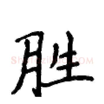 胜硬笔楷书写法,摘自侯登峰硬笔书法字帖