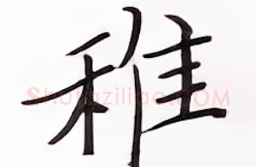 稚硬笔楷书写法,摘自张秀硬笔书法字帖