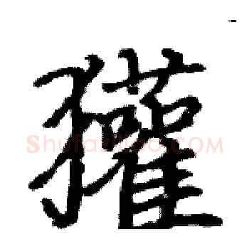 獾硬笔楷书写法,摘自骆恒光硬笔书法字帖
