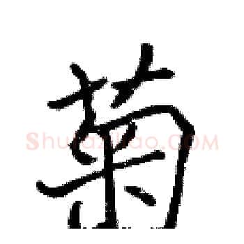 菊硬笔楷书写法,摘自张标硬笔书法字帖