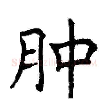 肿硬笔楷书写法,摘自曾庆福硬笔书法字帖
