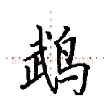 鹉硬笔楷书写法,摘自田英章硬笔书法字帖