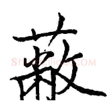 蔽硬笔楷书写法,摘自骆恒光硬笔书法字帖