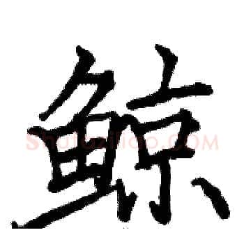 鲸硬笔楷书写法,摘自骆恒光硬笔书法字帖