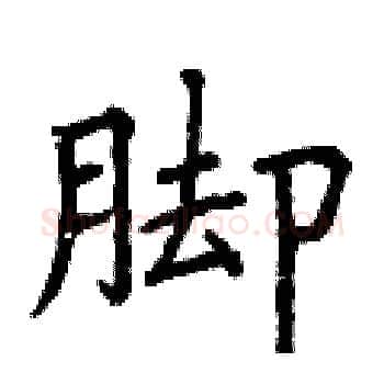 脚硬笔楷书写法,摘自曾庆福硬笔书法字帖