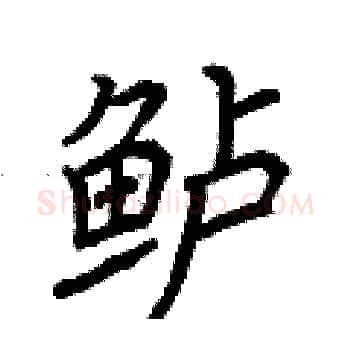 鲈硬笔楷书写法,摘自荆霄鹏硬笔书法字帖