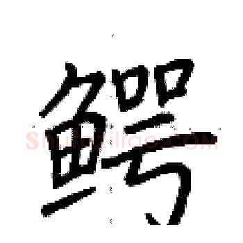 鳄硬笔楷书写法,摘自荆霄鹏硬笔书法字帖