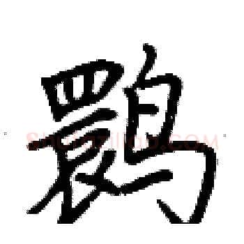 鹮硬笔楷书写法,摘自荆霄鹏硬笔书法字帖