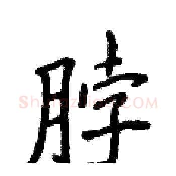 脖硬笔楷书写法,摘自侯登峰硬笔书法字帖