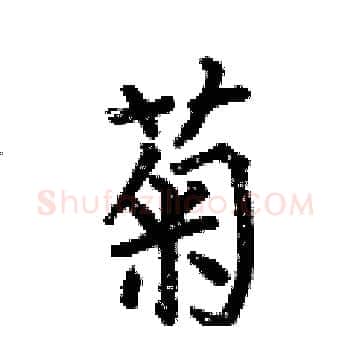 菊硬笔楷书写法,摘自何伯昌硬笔书法字帖