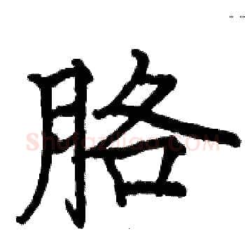 胳硬笔楷书写法,摘自骆恒光硬笔书法字帖