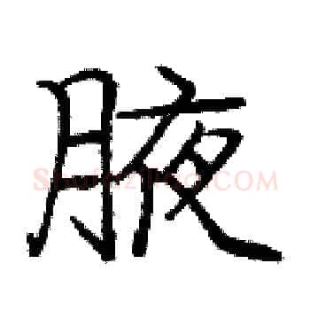 腋硬笔楷书写法,摘自庞中华硬笔书法字帖