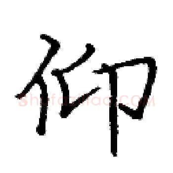 仰硬笔楷书写法,摘自庞中华硬笔书法字帖
