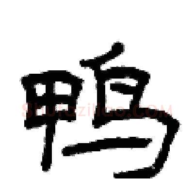 鸭硬笔隶书写法,摘自曾庆福硬笔书法字帖