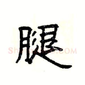 腿硬笔隶书写法,摘自杨为国硬笔书法字帖