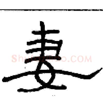 妻硬笔隶书写法,摘自骆恒光硬笔书法字帖