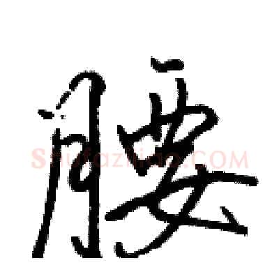 腰硬笔行书写法,摘自骆恒光硬笔书法字帖