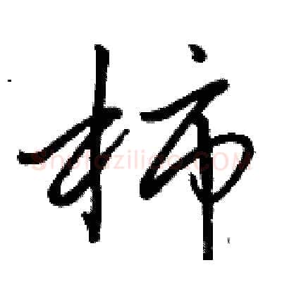 柿硬笔行书写法,摘自骆恒光硬笔书法字帖