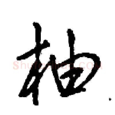 柚硬笔行书写法,摘自王旻硬笔书法字帖