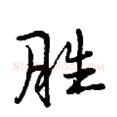 胜硬笔行书写法,摘自曾庆福硬笔书法字帖